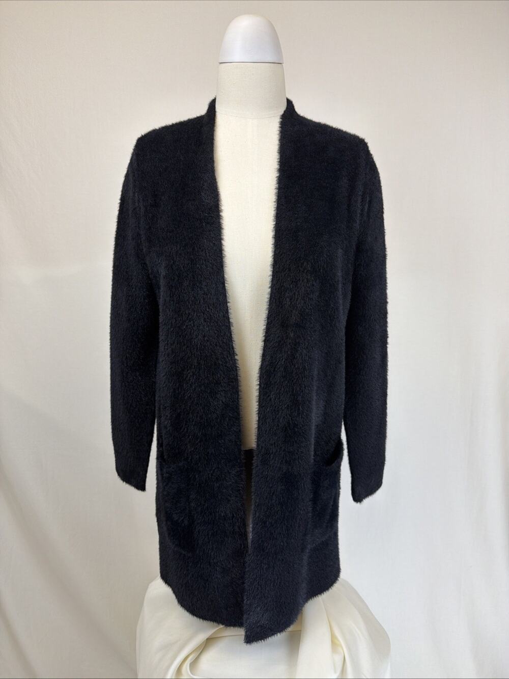 NWT Love Token Black Ultra Soft Long Open Cardigan Sweater MEDIUM #0689